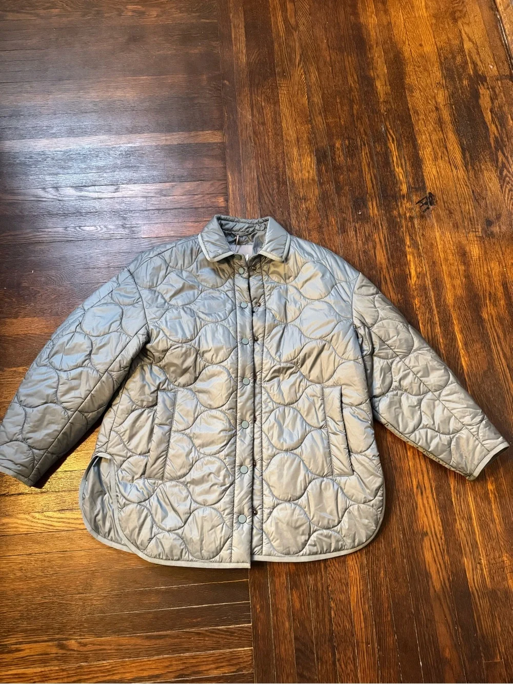 MAX MARA Quilted Lightweight Women's Jacket in Light Gray/Blue